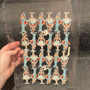 Vtg Germany German Die Cuts Valentine girls boys FULL SHEET